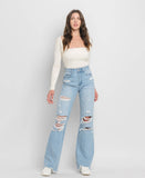 90'S VINTAGE SUPER HIGH RISE FLARE JEANS F4535: HOTTER THAN THAT