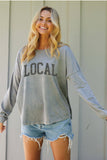 LOCAL Mineral Washed Long Sleeve Graphic Top