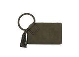Soft Vegan Leather Wristlet/Clutch: Brown