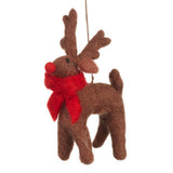 Handmade Felt Biodegradable Christmas Rudolph Hanging Decor: Variety Pack