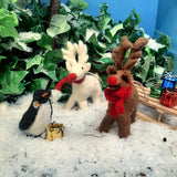 Handmade Felt Biodegradable Christmas Rudolph Hanging Decor: Variety Pack