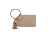 Soft Vegan Leather Wristlet/Clutch: Brown