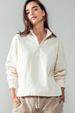 Ridge Quarter Zip Pullover - Ribbed Trim