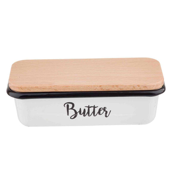 Enamelware Collection Butter Dish with Lid (Holds 1 Stick)