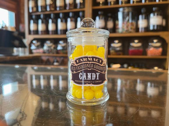 Old Fashioned Apothecary Jar with Lemon drop  Candy