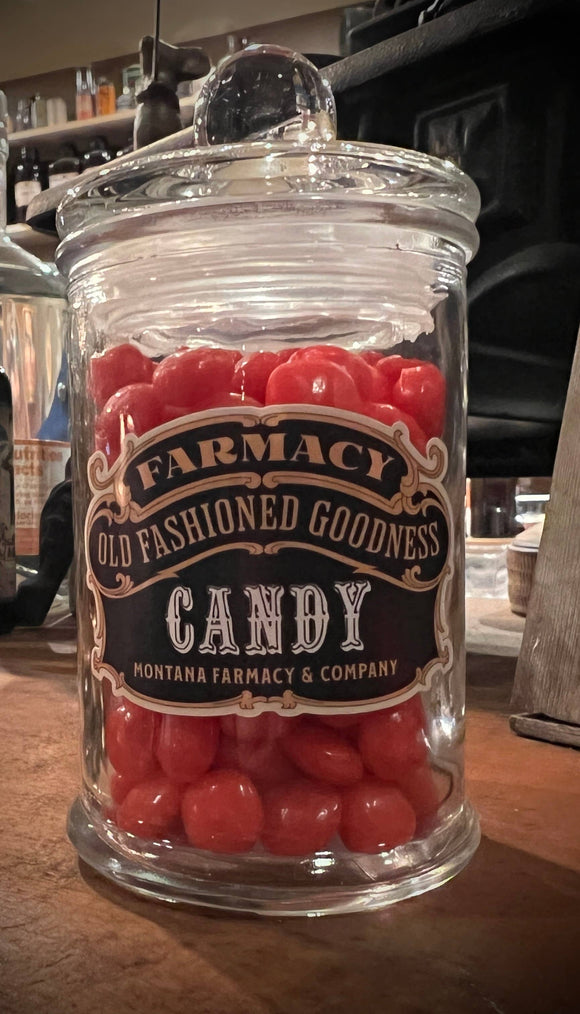 Old Fashioned Apothecary Jar / Red hots Nostalgic candy