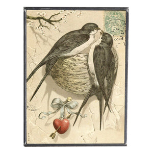 Vintage Print, Valentine Lovebirds, Wall Decor